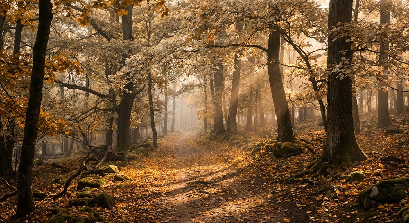Peaceful forest path symbolizing the journey of personal growth and self-discovery
